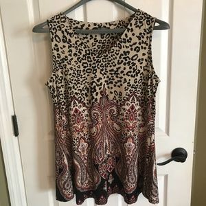 Roz & Ali Sleeveless Tunic Top, 1X